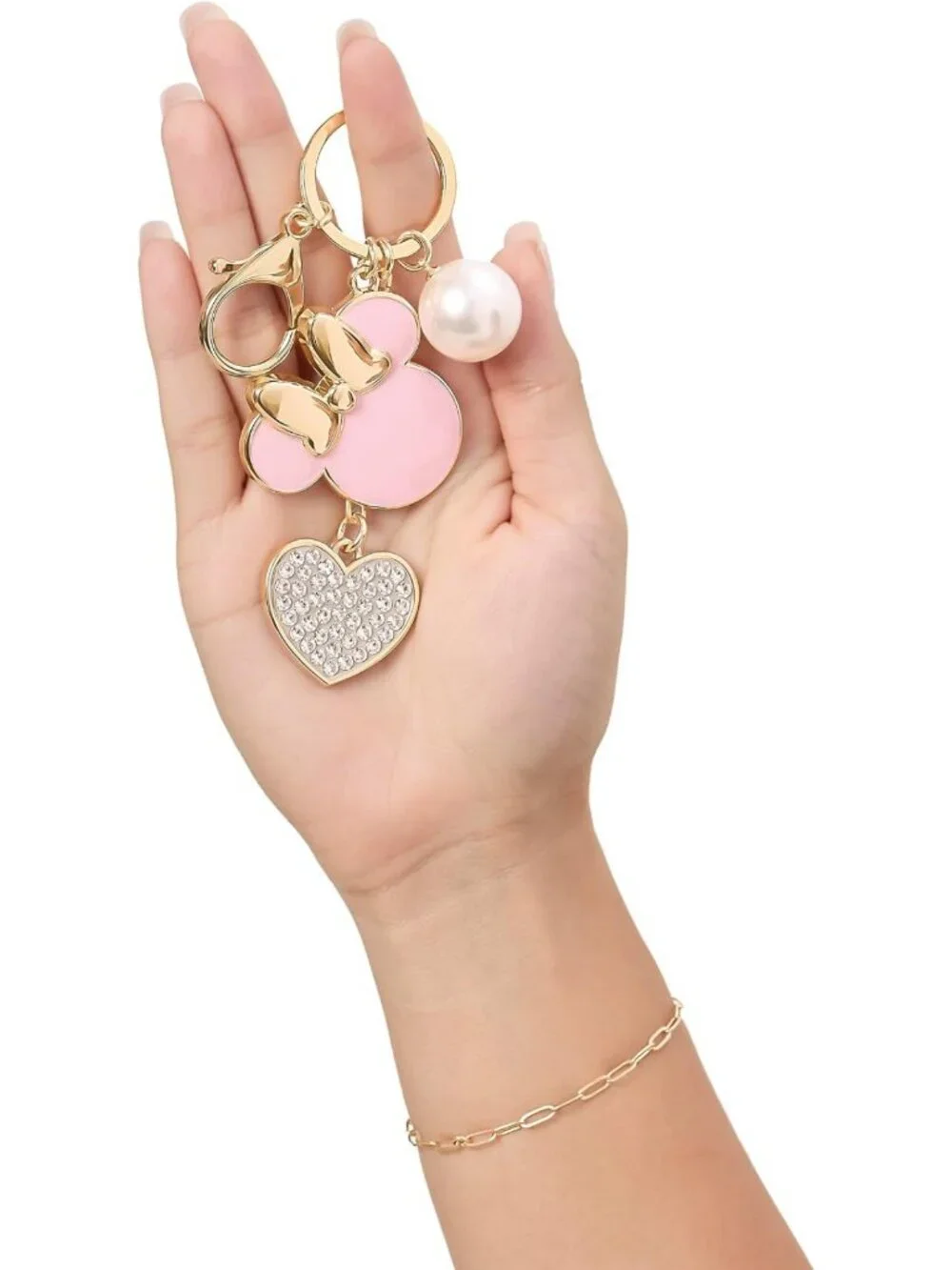 Minnie Mouse Keychain for Women - Gold-Tone Bag Accessory, Cute Gift Idea